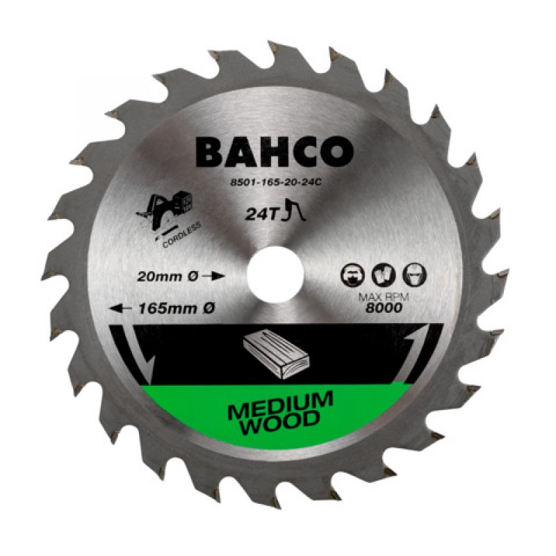 8501-165-20-24C Δίσκοι δισκοπριόνου για μπαταρίας πριόνι ξύλου BAHCO