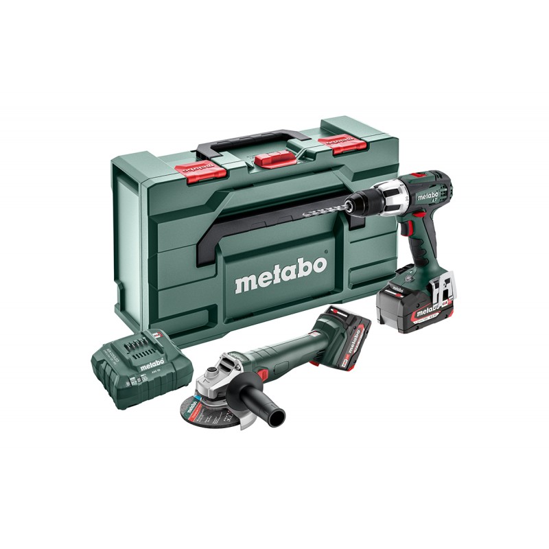 Metabo 18 Volt Combo Set Μπαταρίας 2.4.2 SB 18 LT + W 18 L 9-125 Quick