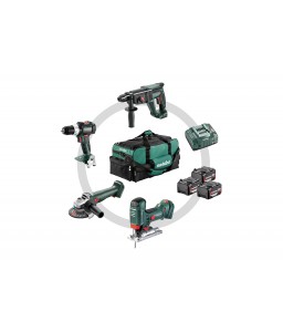 Metabo 18 Volt Combo Set Μπαταρίας 4.3  SB 18 LT BL + W 18 L 9-125 Quick + KH 18 LTX 24 + STA 18 LTX 100