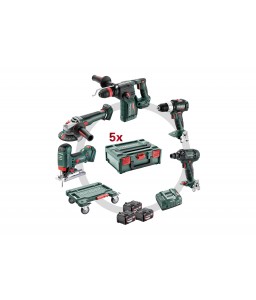 Metabo 18 Volt Combo Set Μπαταρίας 5.3.0 18 V BS 18 LT BL + KH 18 LTX 24 BL Q + WB 18 LT BL 11-125 Q + SSW 18 LTX 300 BL + STA 18 LTX 100