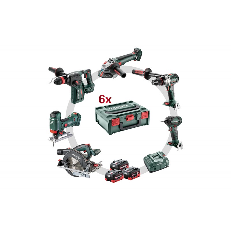 Metabo 18 Volt Combo Set Μπαταρίας 6.3.2 18 V SB 18 LTX BL I + SSD 18 LTX 200 BL + KHA 18 LTX BL 24 Q + STA 18 LTX 100 + WB 18 LTX BL 125 Q + KS 18 LTX 57