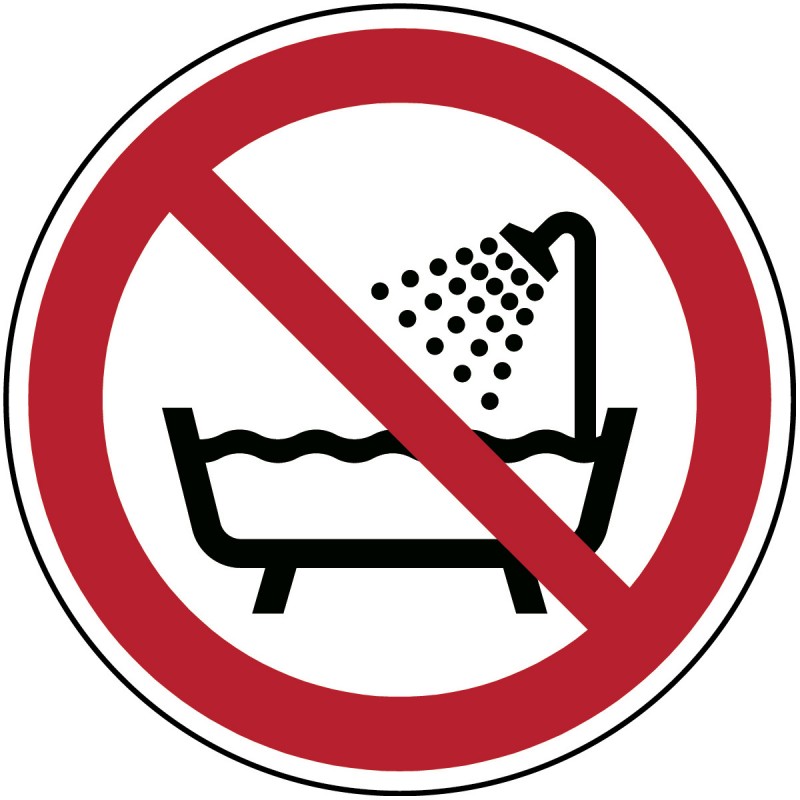 P026 - Μην χρησιμοποιείτε τη συσκευή σε μπανιέρα, ντους ή δεξαμενή με νερό