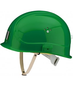 Canal Worker Helmet Kράνος Τάφρων ,Υπόγειων Στοών κοντό ράμφος , με άγγιστρο καλωδίου λάμπας και δερμάτινο υποσιάγωνο Μέντας Πράσινο RAL 6029 VOSS