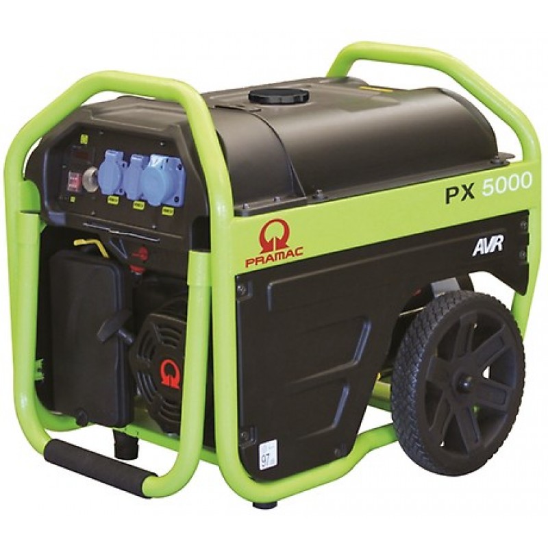 PX5000 Ηλεκτρο - Γεννήτρια Βενζίνης 1-Φασική 3,0 kVA με Χειρόμιζα και χειροκίνητο πίνακα ελέγχου + AVR (αυτόματο ρυθμιστή τάσης) PRAMAC OHV PRAMAC